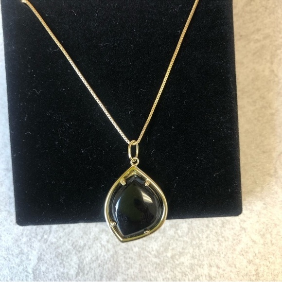 Macy’s Onyx 18" Pendant Necklace - Picture 1 of 5